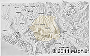 Shaded Relief 3D Map of Tepelenë, desaturated