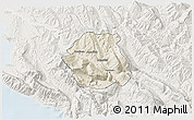 Shaded Relief 3D Map of Tepelenë, lighten