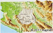 Shaded Relief 3D Map of Tepelenë, physical outside