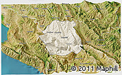 Shaded Relief 3D Map of Tepelenë, satellite outside