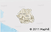 Shaded Relief 3D Map of Tepelenë, single color outside
