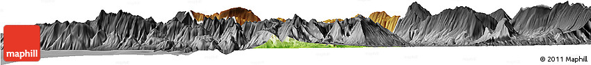 Physical Horizon Map of Tepelenë, darken, desaturated