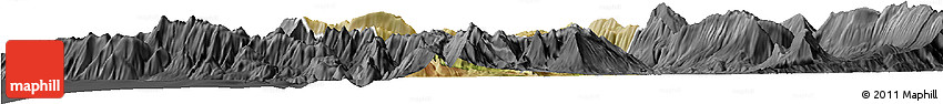 Satellite Horizon Map of Tepelenë, darken, desaturated