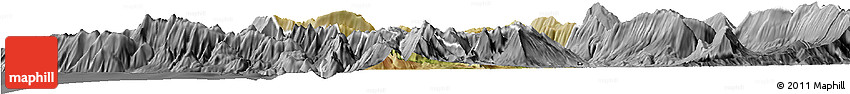 Satellite Horizon Map of Tepelenë, desaturated
