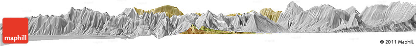 Satellite Horizon Map of Tepelenë, lighten, desaturated