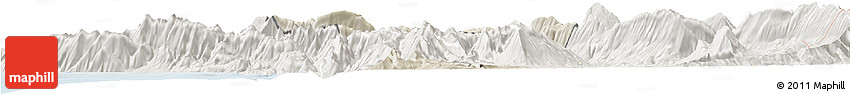 Shaded Relief Horizon Map of Tepelenë, lighten
