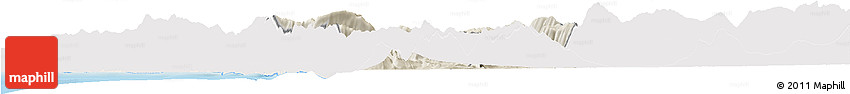Shaded Relief Horizon Map of Tepelenë, single color outside