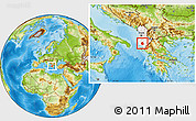 Physical Location Map of Tepelenë, highlighted country