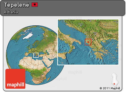 Satellite Location Map of Tepelenë