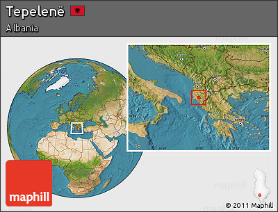 Satellite Location Map of Tepelenë