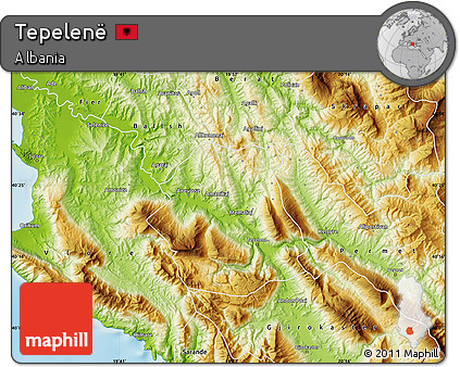 Physical Map of Tepelenë