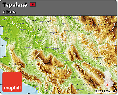 Physical Map of Tepelenë