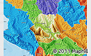 Physical Map of Tepelenë, political outside