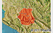 Political Map of Tepelenë, satellite outside