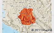 Political Map of Tepelenë, shaded relief outside
