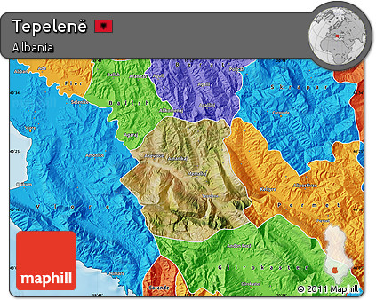 Satellite Map of Tepelenë, political outside