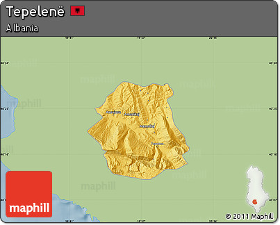 Savanna Style Map of Tepelenë, single color outside