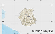 Shaded Relief Map of Tepelenë, single color outside