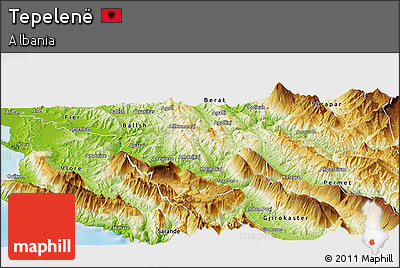 Physical Panoramic Map of Tepelenë