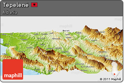 Physical Panoramic Map of Tepelenë