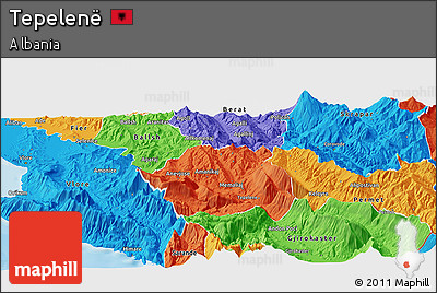 Political Panoramic Map of Tepelenë