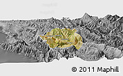 Satellite Panoramic Map of Tepelenë, desaturated