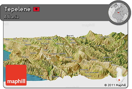 Satellite Panoramic Map of Tepelenë