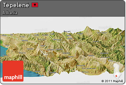 Satellite Panoramic Map of Tepelenë