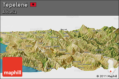 Satellite Panoramic Map of Tepelenë