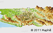 Satellite Panoramic Map of Tepelenë, physical outside