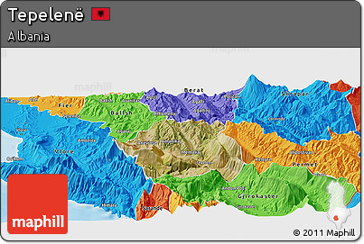Satellite Panoramic Map of Tepelenë, political outside