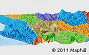 Satellite Panoramic Map of Tepelenë, political outside