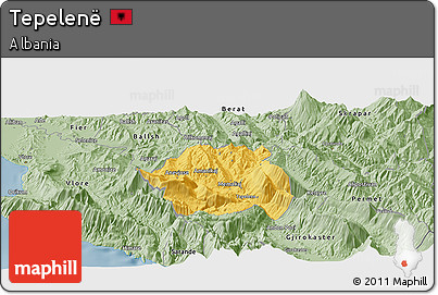 Savanna Style Panoramic Map of Tepelenë