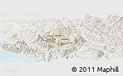 Shaded Relief Panoramic Map of Tepelenë, lighten