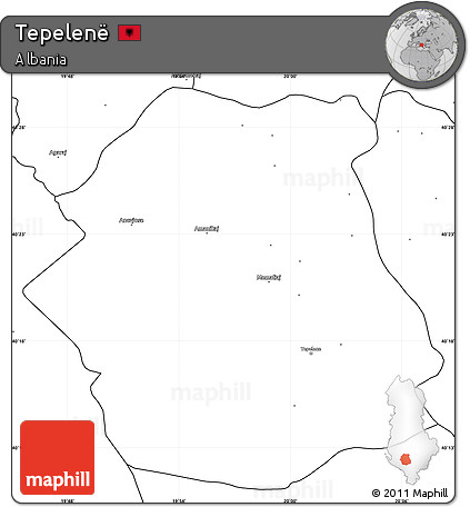 Blank Simple Map of Tepelenë