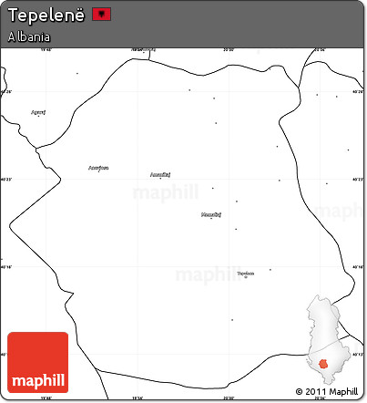 Blank Simple Map of Tepelenë