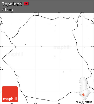 Blank Simple Map of Tepelenë, no labels