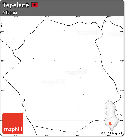 Blank Simple Map of Tepelenë, no labels