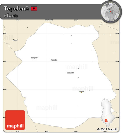 Classic Style Simple Map of Tepelenë