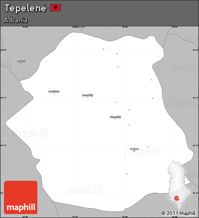Gray Simple Map of Tepelenë