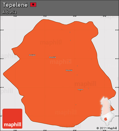 Political Simple Map of Tepelenë, cropped outside