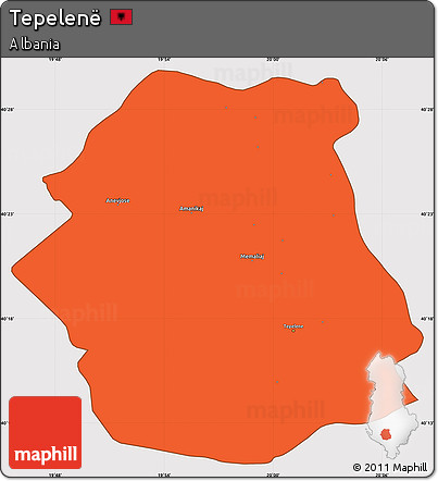 Political Simple Map of Tepelenë, cropped outside