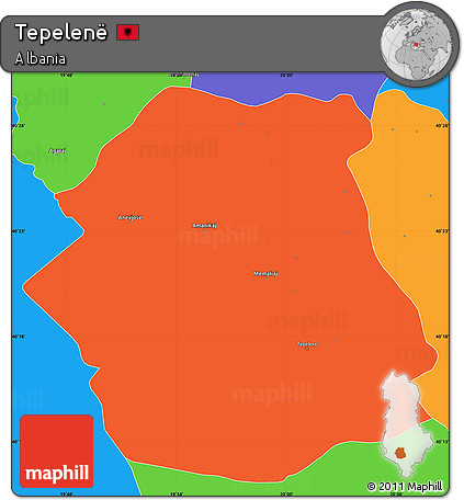 Political Simple Map of Tepelenë