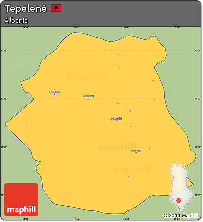 Savanna Style Simple Map of Tepelenë, cropped outside