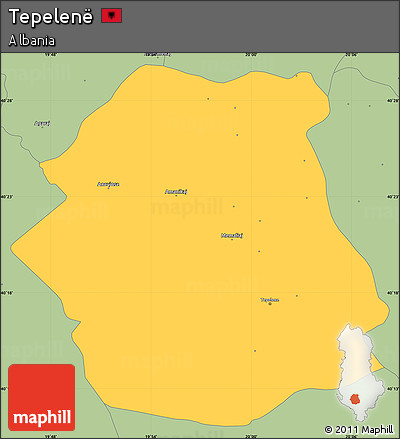 Savanna Style Simple Map of Tepelenë