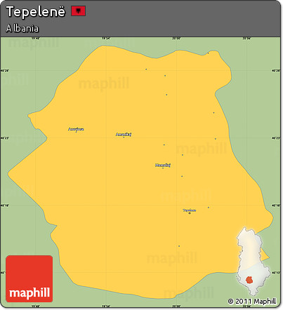 Savanna Style Simple Map of Tepelenë, single color outside