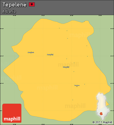 Savanna Style Simple Map of Tepelenë, single color outside