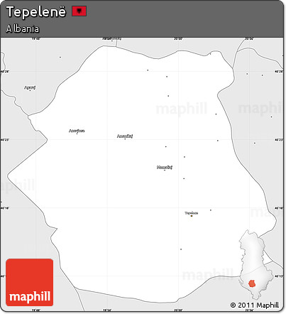Silver Style Simple Map of Tepelenë