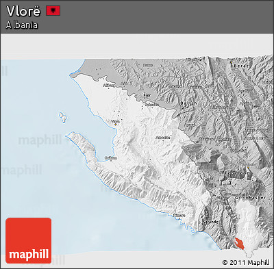 Gray 3D Map of Vlorë