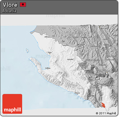 Gray 3D Map of Vlorë